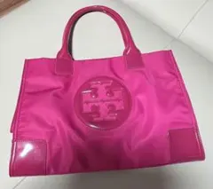 TORY BURCH トートバッグ ピンク ナイロン パテントレザーのサムネイル
