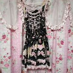 ゴスロリ・ロリータドレス 黒とピンク