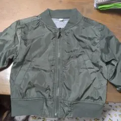 【新品未使用、タグ付き】オリーブグリーン MA-1ジャケット サイズ80