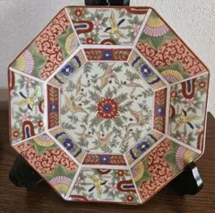 八角皿 飾り皿 花鳥文様 陶磁器 ヴィンテージ - メルカリ