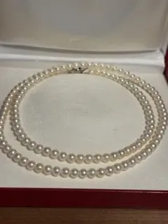 アコヤ真珠　あこやパールネックレス　ロング本真珠ネックレス