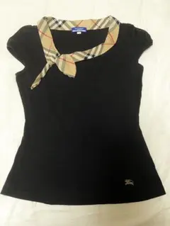 BURBERRY BLUELABELブラック 半袖 Tシャツ 38