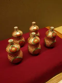 赤玉格子文　瓢形　汁次・薬味皿 蒸し物器　とっくり蒸しのサムネイル