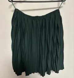 earth music&ecology プリーツスカート M ダークグリーン