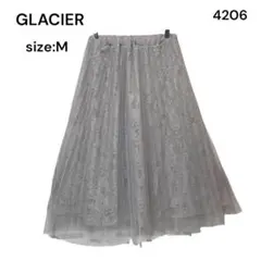 GLACIER グラシア レース フレアスカート グレー M レース おしゃれ