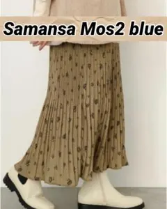 Samansa Mos2 blue 花柄プリーツスカートフリーsizeのサムネイル