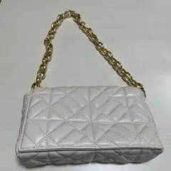 【美品】SHEIN ホワイト キルティング クラッチバッグ