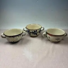 5 やちむん マグカップ 3客セット 伝統柄 ローリエ 花柄 スープカップ