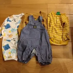 ☆70cm☆ ロンパースセット　カラフルな動物柄ロンパース