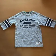 BLU CROSS グレー Tシャツ ストライプ袖のサムネイル