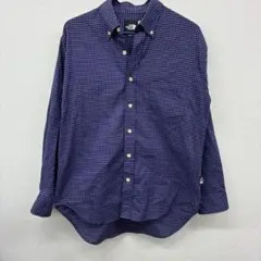 the North face チェックシャツ　青　サイズ　S ま26