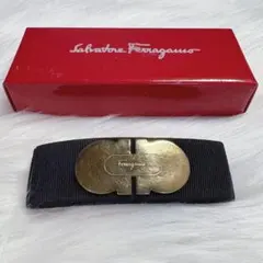 Salvatore Ferragamo ガンチーニ　バレッタ ブラック　ゴールドのサムネイル