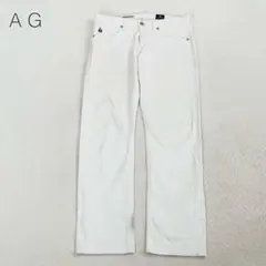 【アドリアーノゴールドシュミット】ホワイトデニム スリムストレート USA製 Mのサムネイル