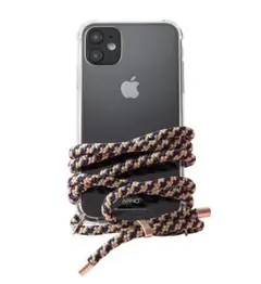 スマホ ケース iPhone X XS 透明カバー デザイン紐ストラップ