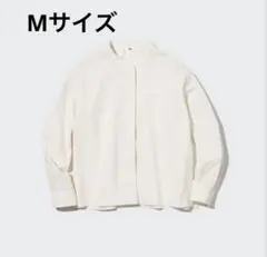 アイボリー ストライプ 長袖シャツ　Mサイズ UNIQLO