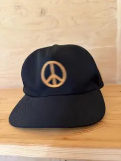 新品 未使用 freerage ピースマーク キャップ ブラック