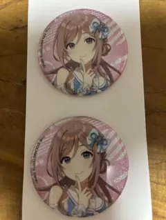 学マス ローソン 姫崎莉波 グリッター缶バッジ　2個セット