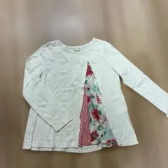 ケーピー　ニットプランナー　長袖カットソー ホワイト 花柄　130cm