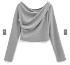 ドレープカシュクールトップス［dk1362］グレー
