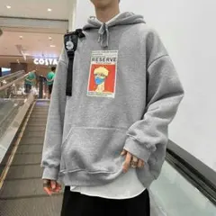 男性のフード付きの緩いセーターの春と秋の恋人コート潮の秋野生イン男子長袖の服0