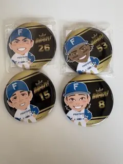 野球ファン！北海道日本ハムファイターズ 缶バッジ まとめ売り 北海道日本ハムファイターズ 缶バッジ 4種類セット - メルカリ