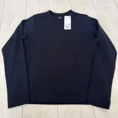 UNIQLO ユニクロ スムースストレッチコットンクルーネックT/長袖 ブラック