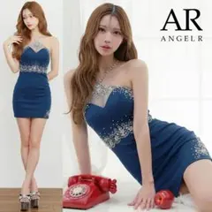 AngelR エンジェルアール バストシアー クロスネック ビジュー ミニドレス