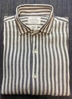 新品未使用】Giannettoコットン シアサッカー ワイドカラーシャツ