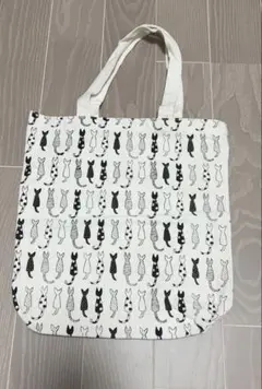 猫イラスト トートバッグ アイボリー