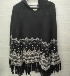INGRID　イングリッド　フリンジ　ポンチョ　38サイズ