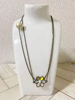 コンジェペイエ アデュートリステス 2連 ネックレス フラワーモチーフ