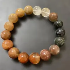 最終値下げ‼️マルチカラーラビットヘア天然石ブレスレット