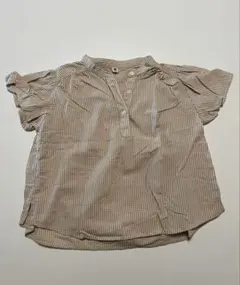 ユニクロキッズ　ベージュ系チェック柄 半袖ブラウス