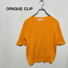 オペークドットクリップ　5分袖 ニット　セーター　レギュラー丈　クルーネック　S