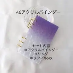 アクリルバインダー♡水流模様 A6韓国 バインダー貯金saving purple