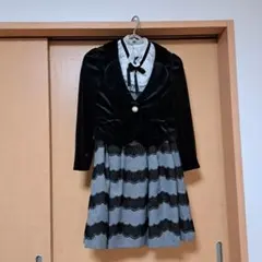 卒業式にも！ フリル襟取り外し可能！フォーマルワンピーススーツ 140cm