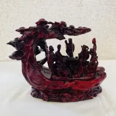 縁起物】七福神の起源 中国八仙人 置物 宝船 彫刻 - メルカリ