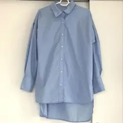 長袖 ビッグシャツ[on215] ブルー