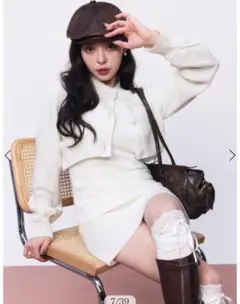 EIMYロゴボタンニットセットワンピース