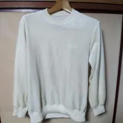 セーター白 Mレイヨン80%ポリエステル20% 古着