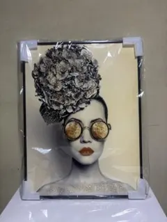 美品】クリスタルアート 水晶絵 インテリア アートパネル 女性