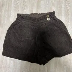 ダークブラウン コーデュロイ ハーフパンツ
