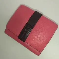 ロエベ トライフォールド ウォレット 三つ折り財布 レザー　ピンク