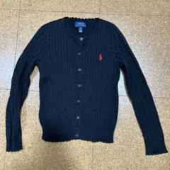 Polo Ralph Lauren ケーブルニットカーディガン 7Y ブラック黒