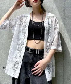 PAGEBOY レースカイキンシャツ（半袖）　オフホワイト