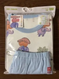 【未開封で発送】100サイズ ユニクロ 半袖 パジャマ ぞうくんのさんぽのサムネイル
