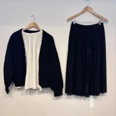 レディース　ブラウスとカーディガンとスカートの3点セット　Lサイズ