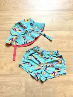 パタゴニア キッズ水着スイムパンツ約7〜80cmハット&ショートパンツ2点セット