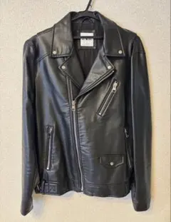 ZARA ブラック ダブルライダースジャケット メンズ