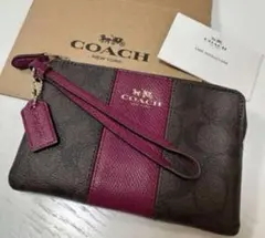 【新品・未使用】COACH コーナー ジップ リストレット